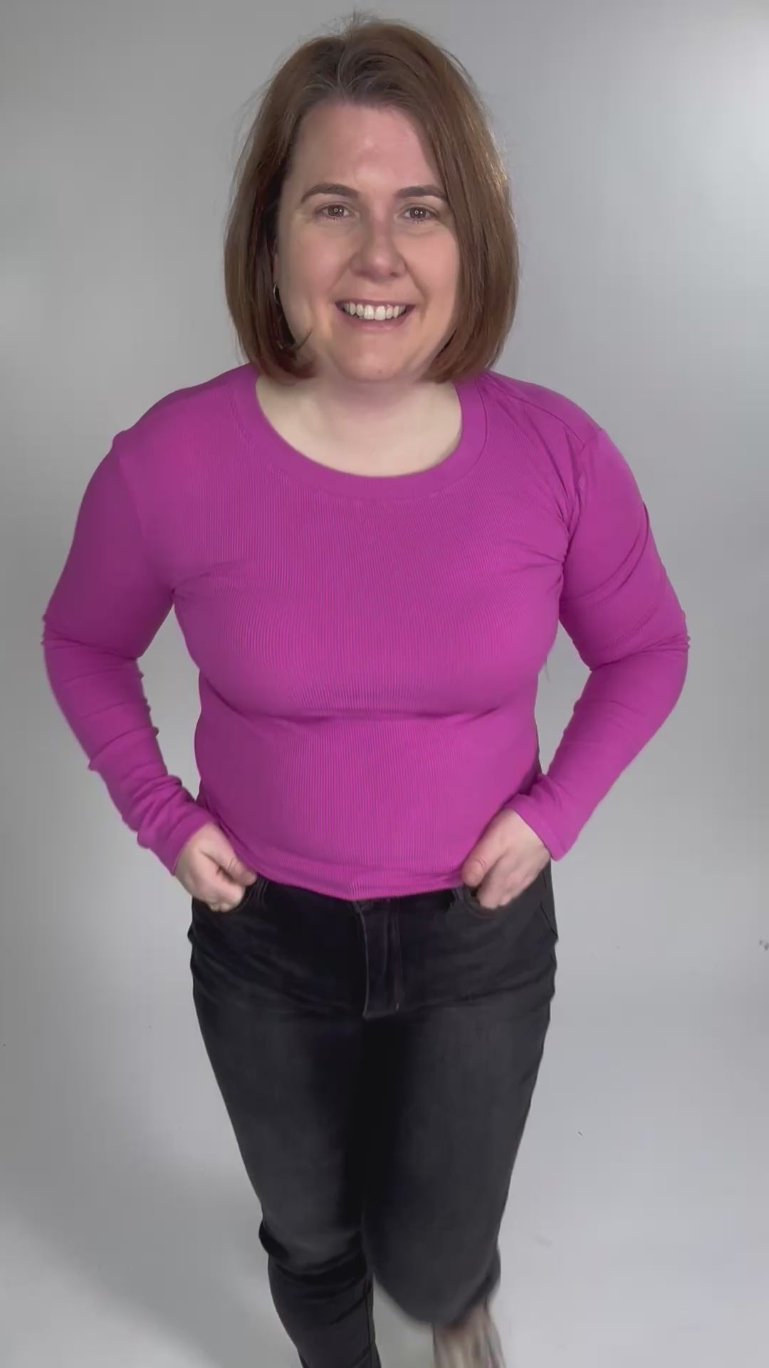 MONO B Linley Ribbed Scoop Neck- NEW ORCHID-FINAL SALE