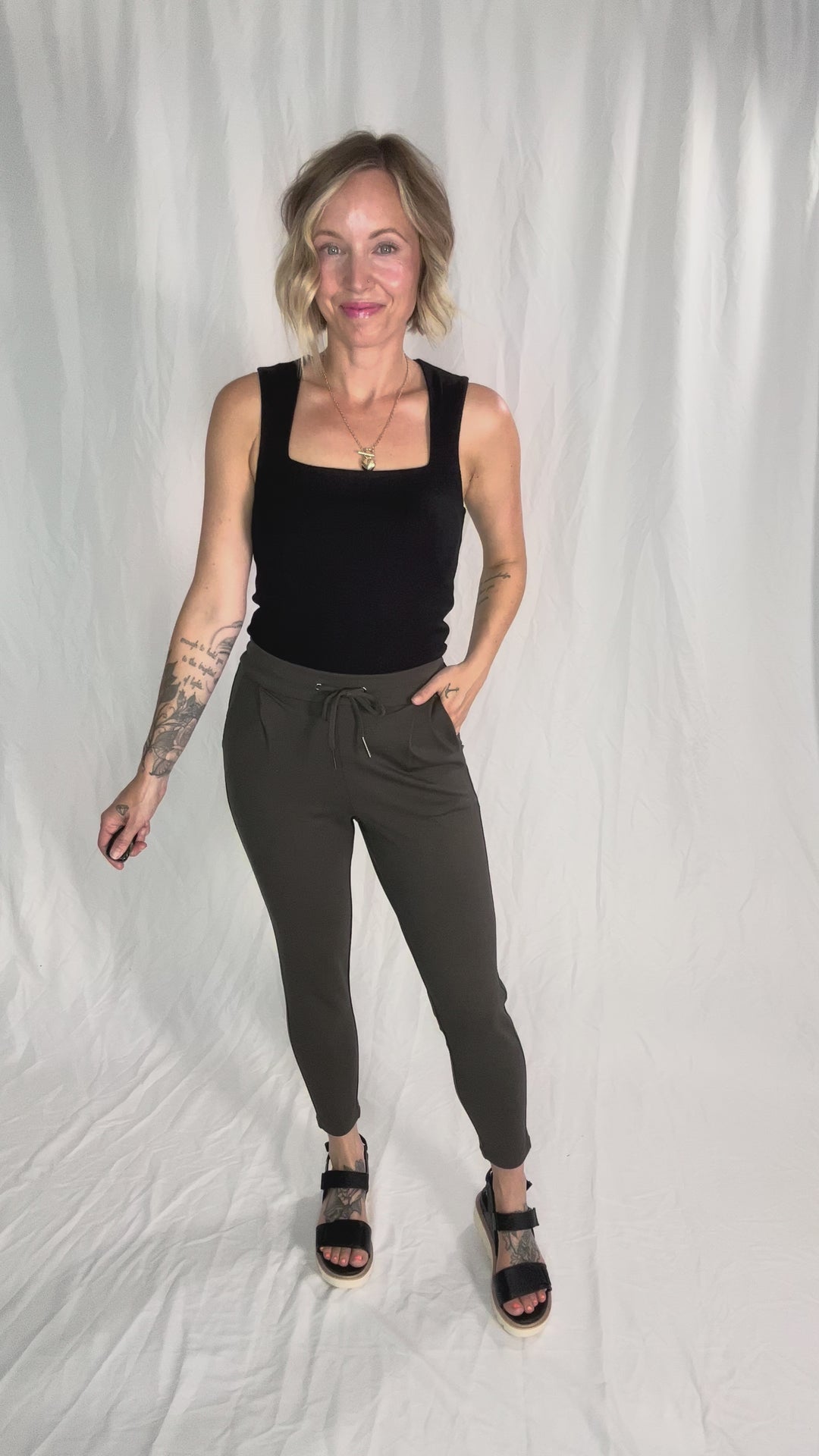 VERO MODA Eva Casual Pant- DARK OLIVE