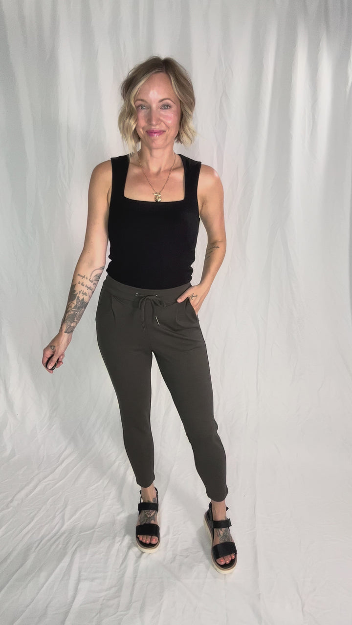 VERO MODA Eva Casual Pant- DARK OLIVE