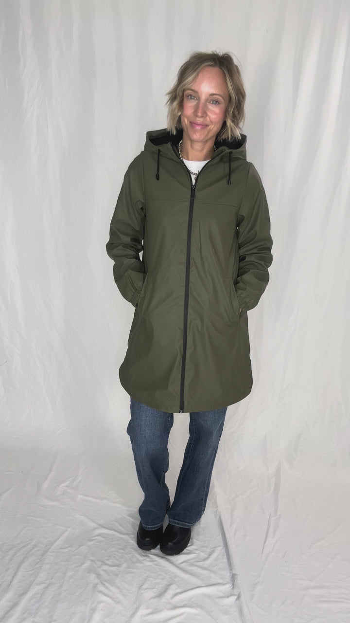 VERO MODA Asta Teddy Hooded Rain Coat- GRAPE LEAF