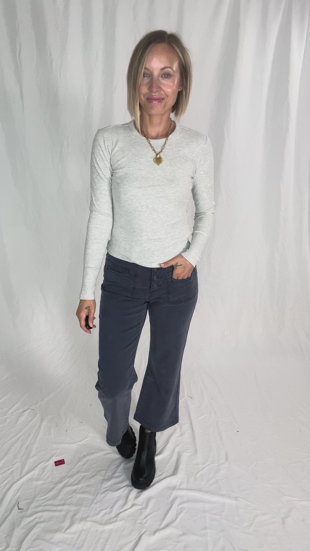 ONLY Easy Ribbed Long Sleeve- LIGHT GREY MELANGE