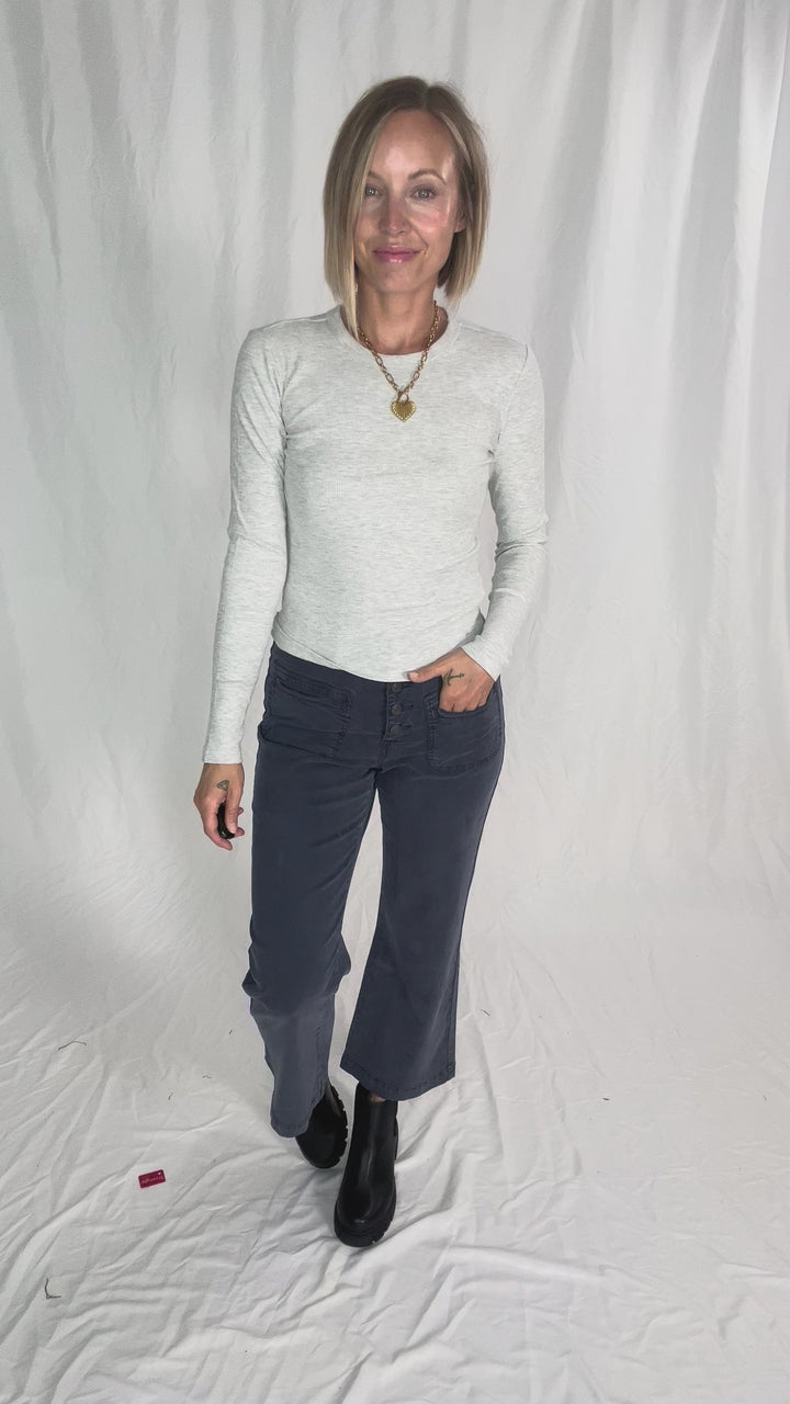 ONLY Easy Ribbed Long Sleeve- LIGHT GREY MELANGE