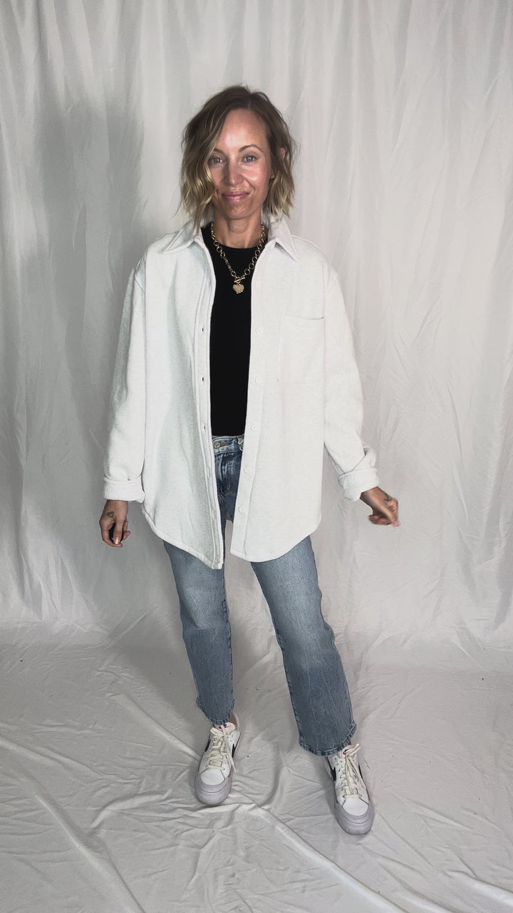 Tayler Fleece Shacket- ASH