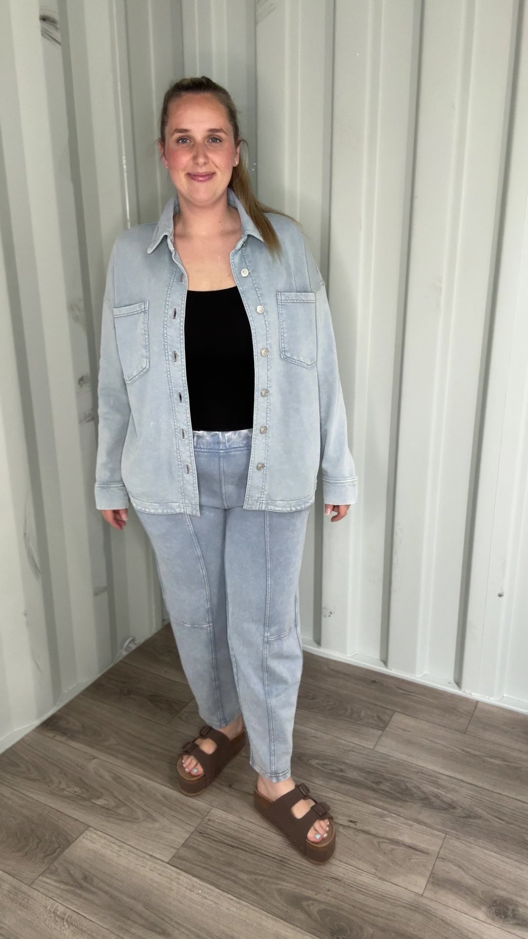 Candice Acid Wash Jacket- LIGHT BLUE