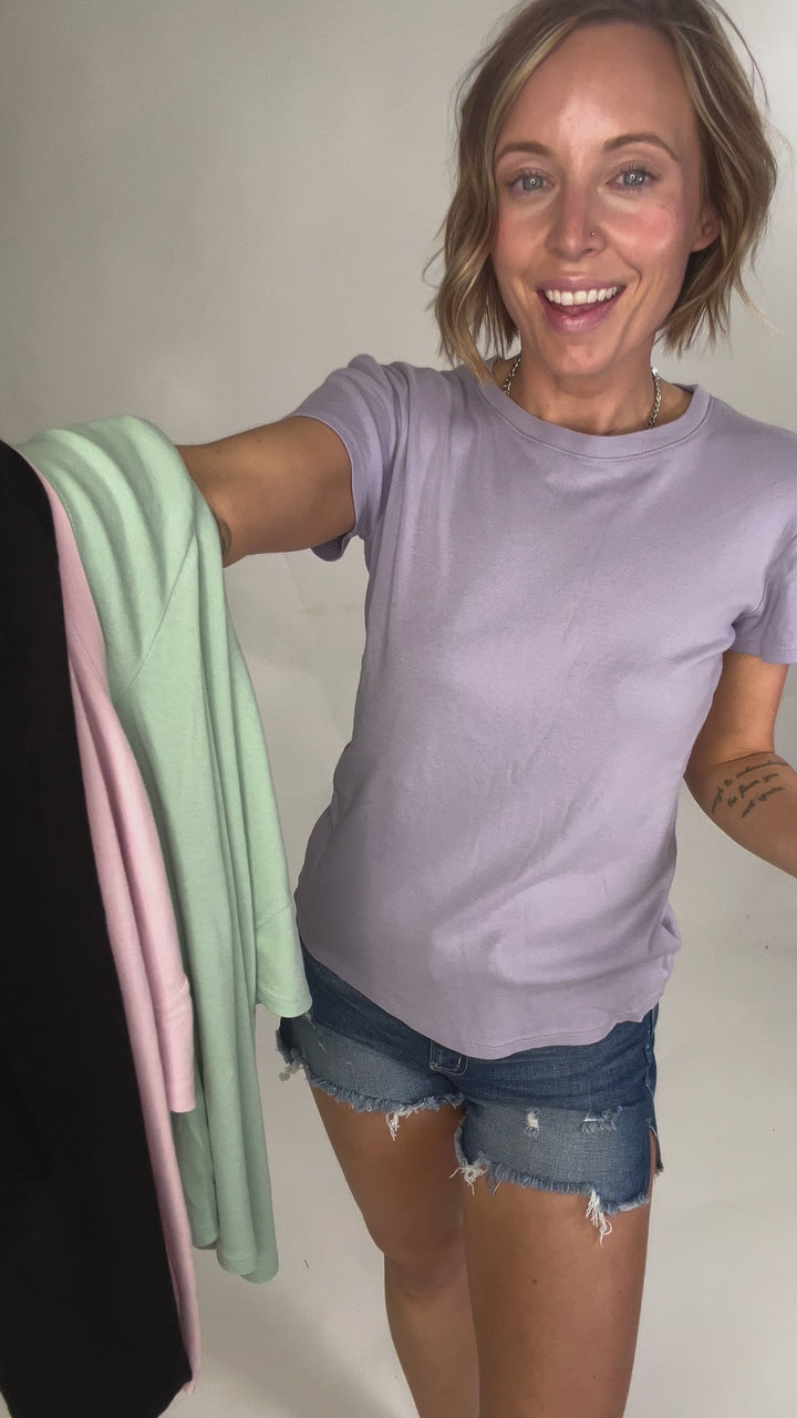 Shalena Soft Cotton Blend Tee- JADE-FINAL SALE