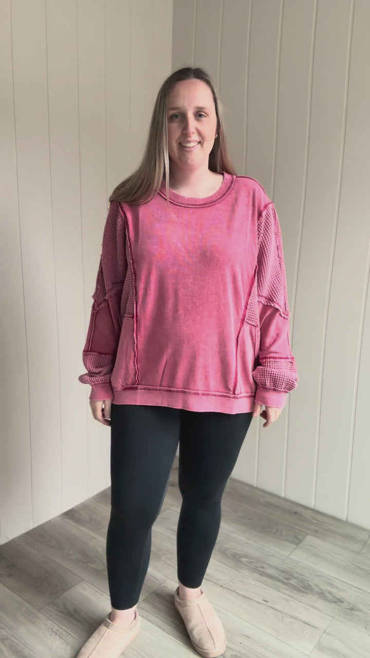Farrah Thermal Long Sleeve- RED
