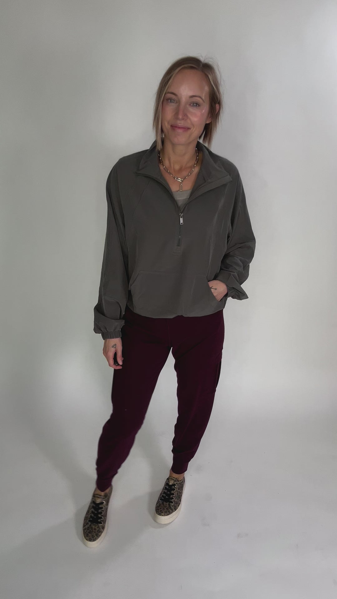 Galia Windbreaker Jacket- ARMY GREEN-FINAL SALE