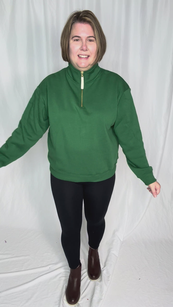 Dawson Classic 1/4 Zip Pullover- DARK GREEN