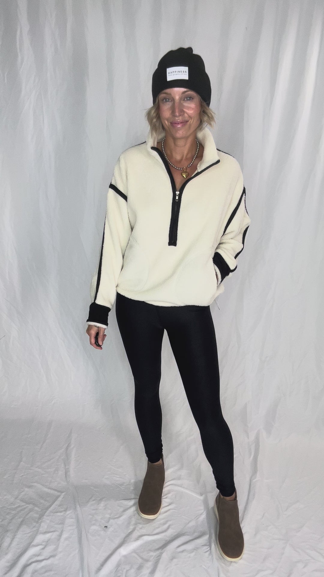 RD STYLE Moa 1/2 Zip Fleece- STONE