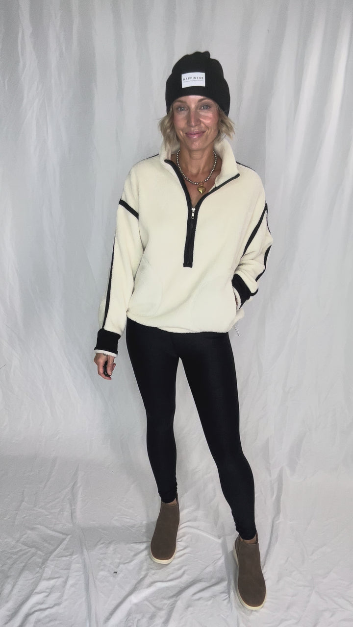 RD STYLE Moa 1/2 Zip Fleece- STONE