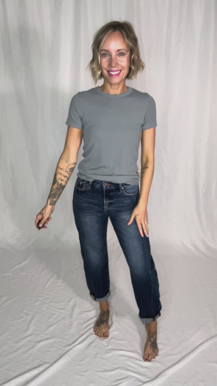 Risen Cruz Barrel Jean- DARK WASH