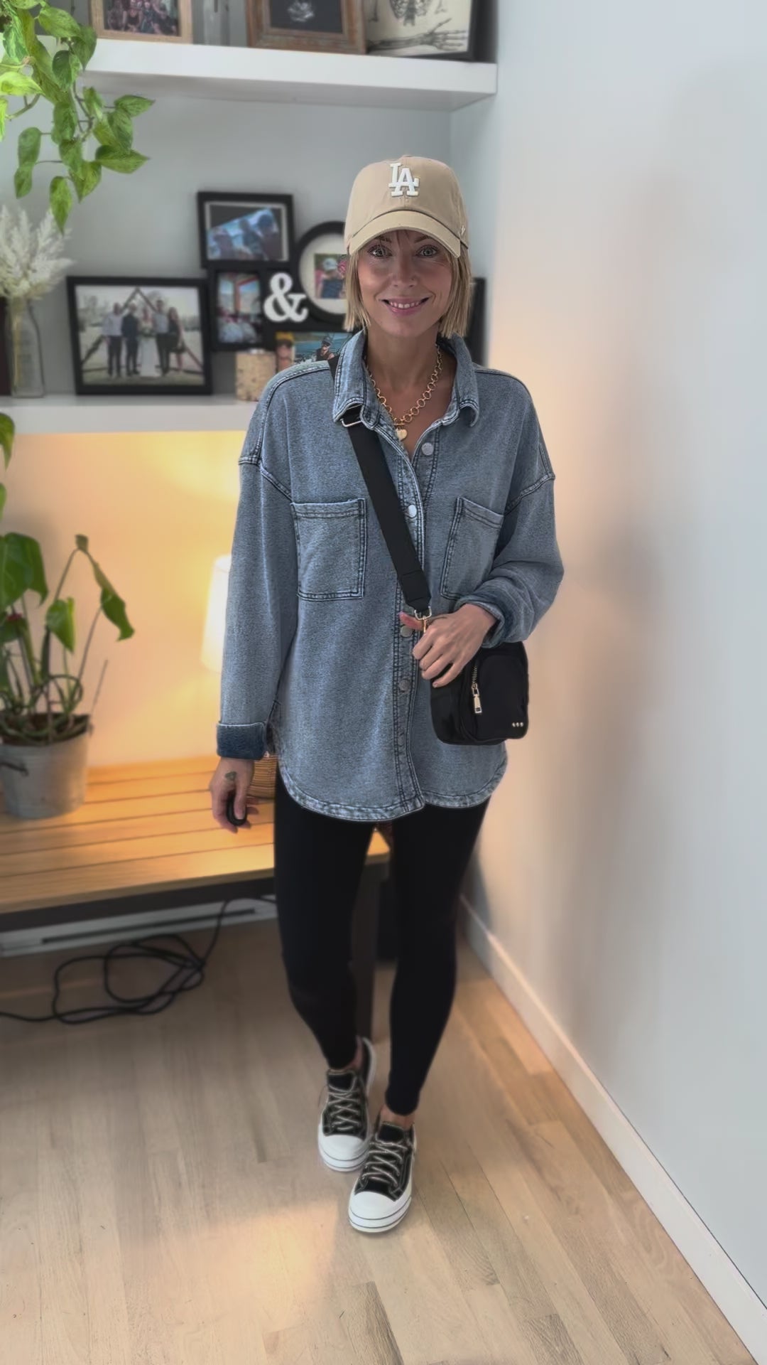 Grace Soft Terry Washed Shacket- LIGHT DENIM