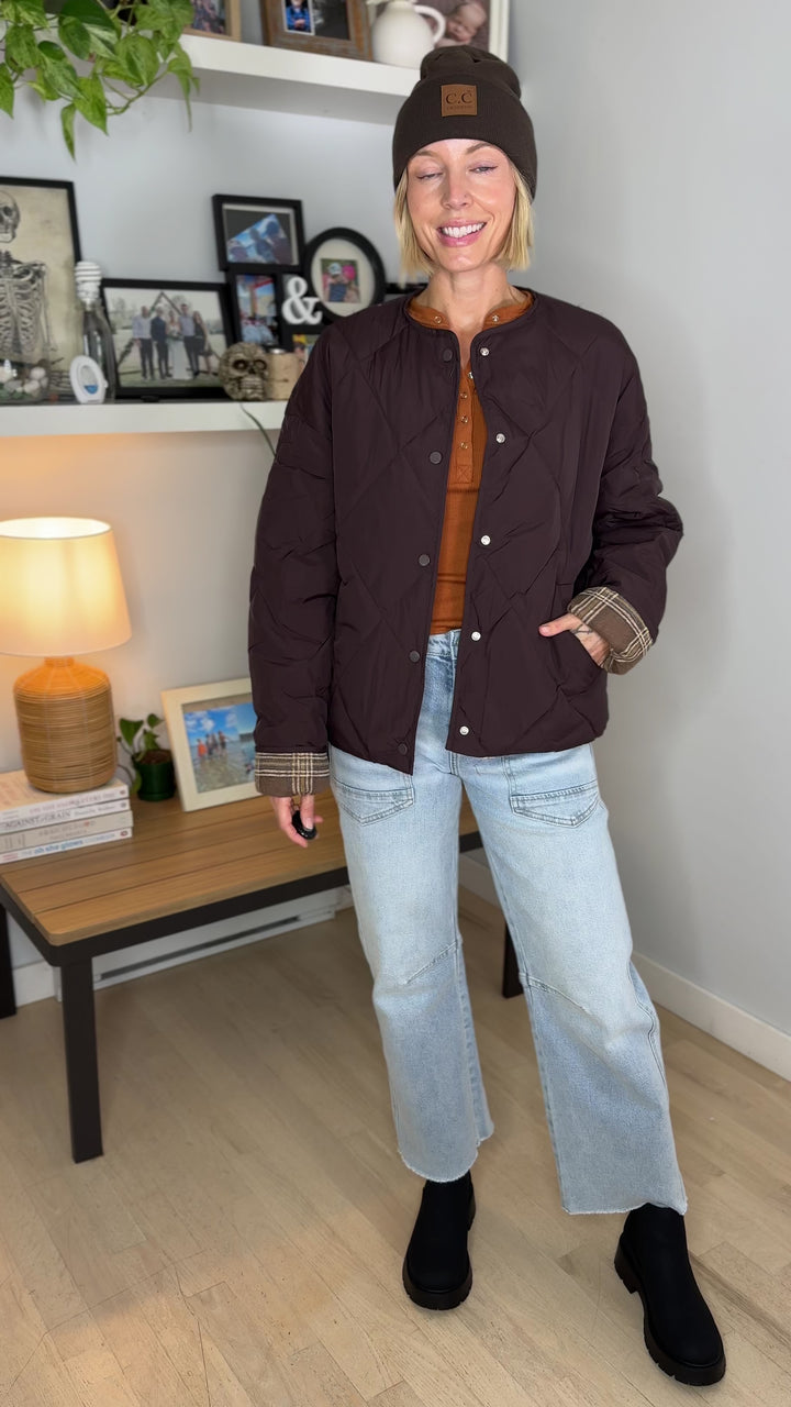 Thea Cuffed Puffer Jacket- MOCHA