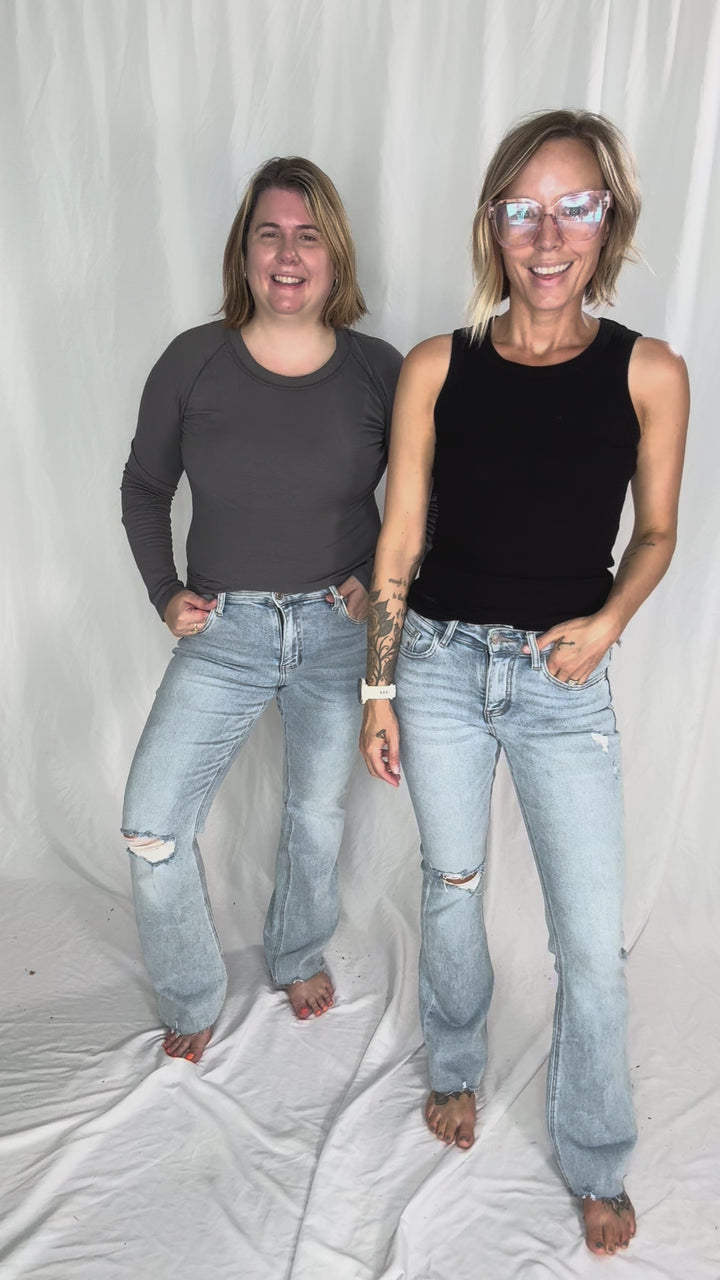 VERVET Kaxi High Rise Relaxed Bootcut Jean- LIGHT