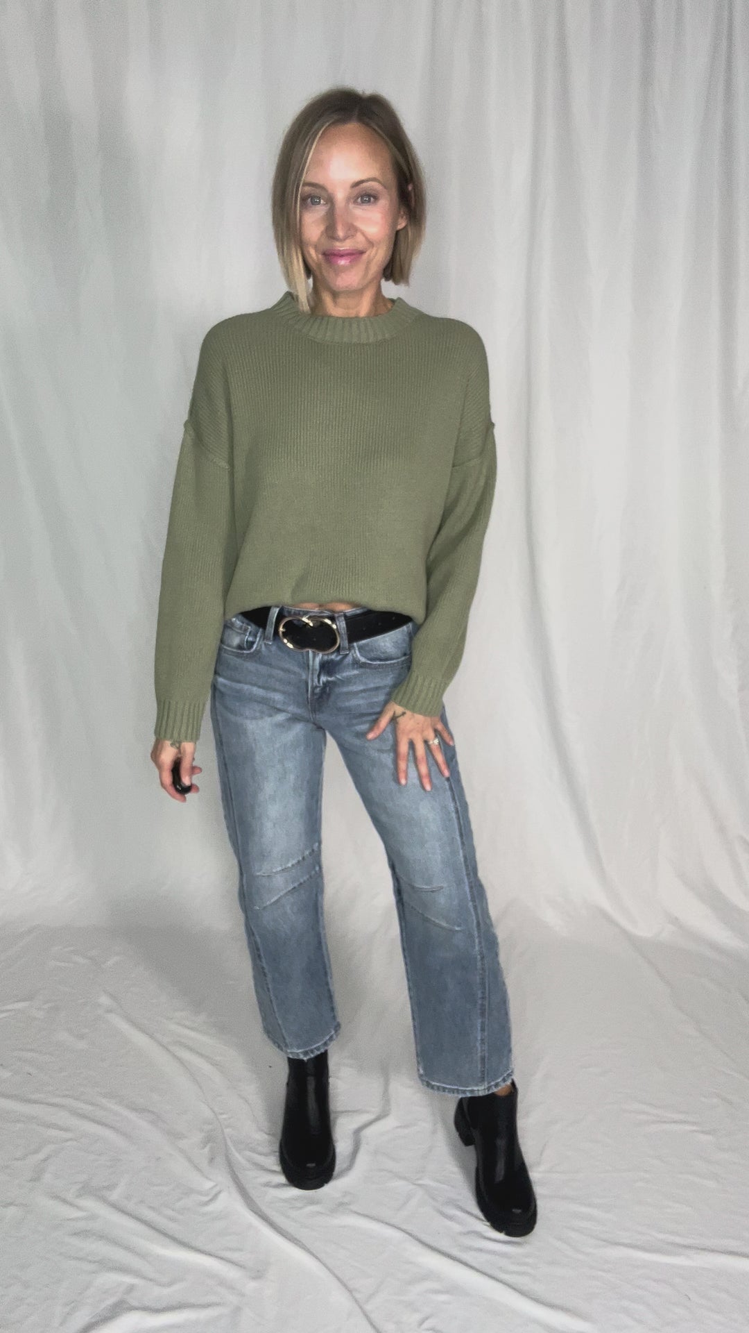 Elizabeth Drop Shoulder Sweater- FERN-FINAL SALE