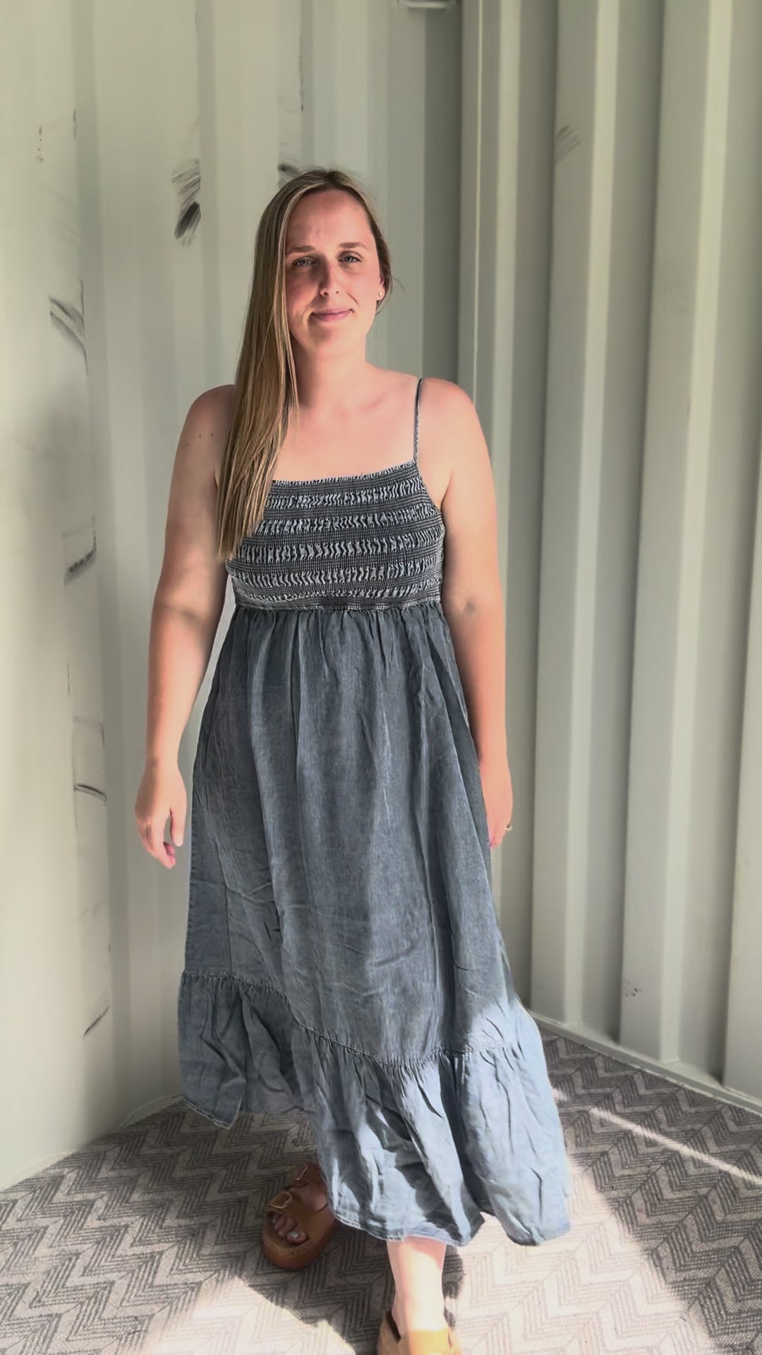 Coco Bay Tencel Smocked Midi Dress