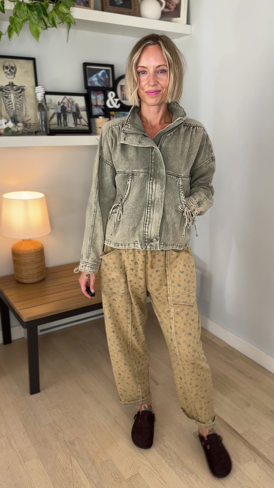 Cella Tie Ribbon Jacket- VINTAGE OLIVE