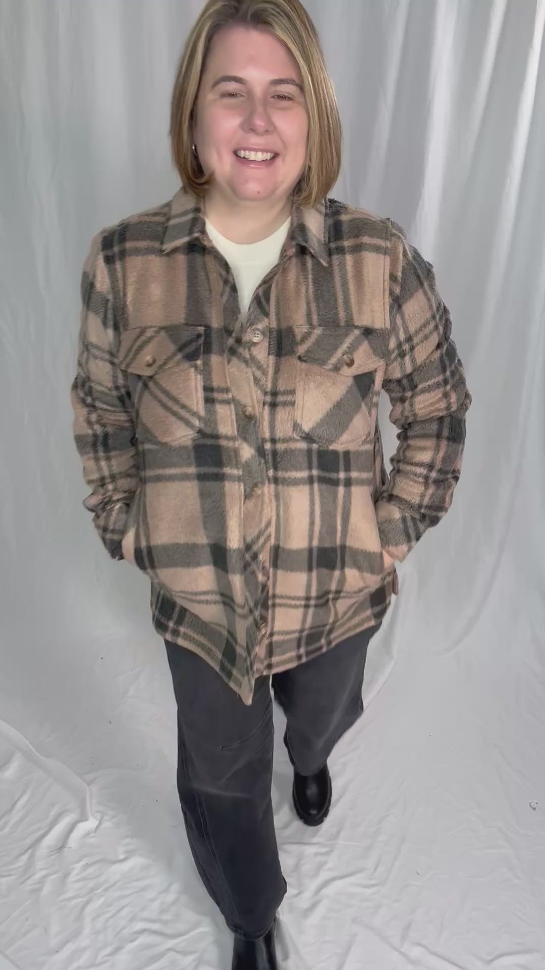 Santa Fe Jacket- PECAN BLACK PLAID