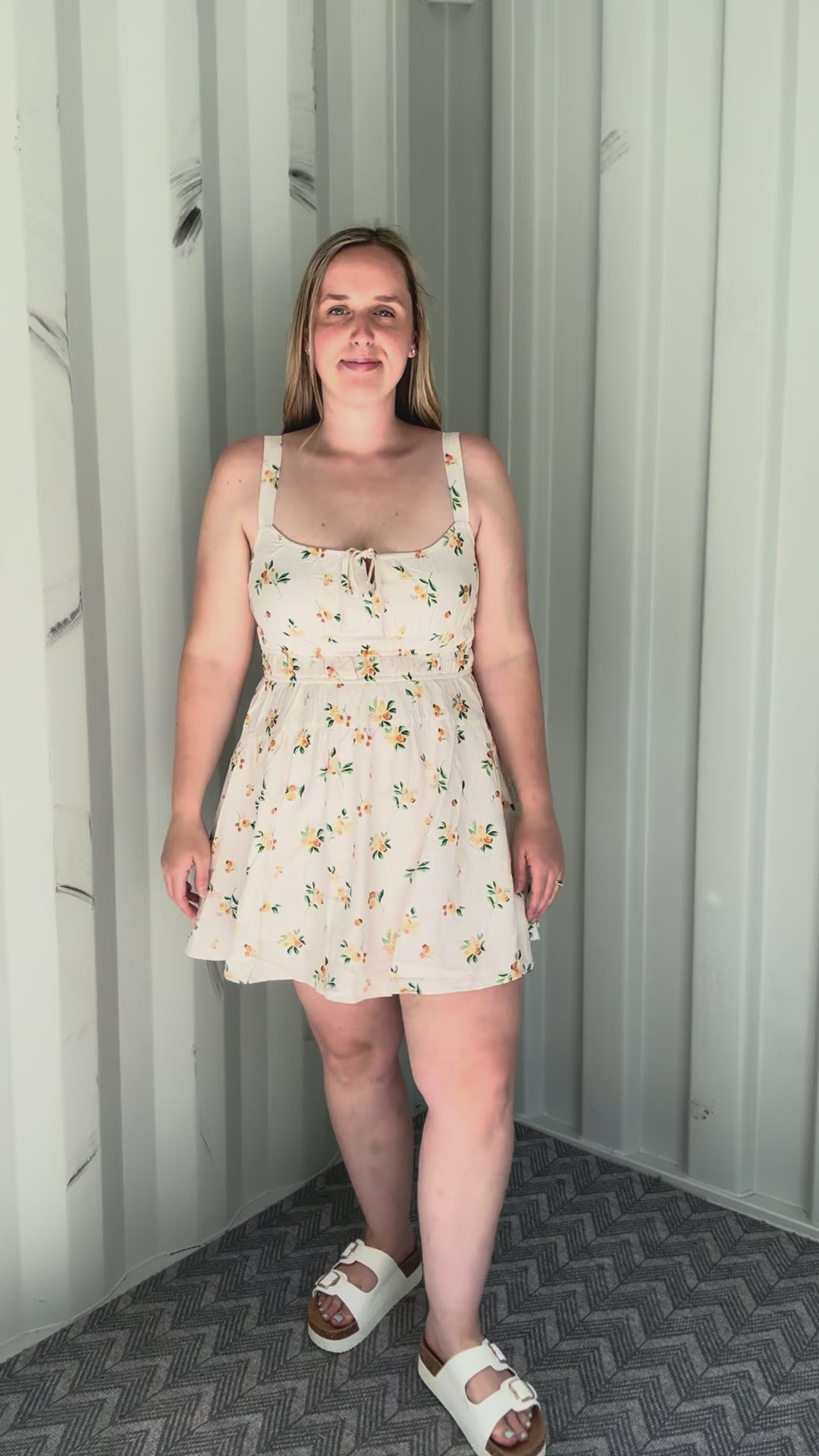 Josie Floral Keyhole Dress- DUSTY YELLOW