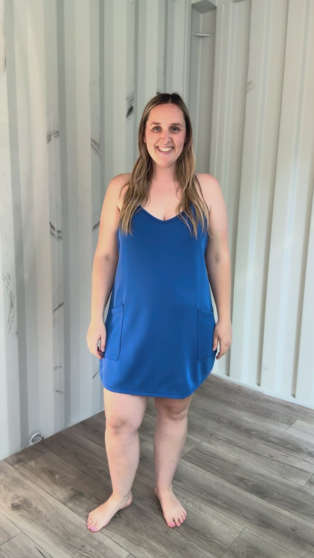 Ivora Scuba Romper Dress- DEEP BLUE