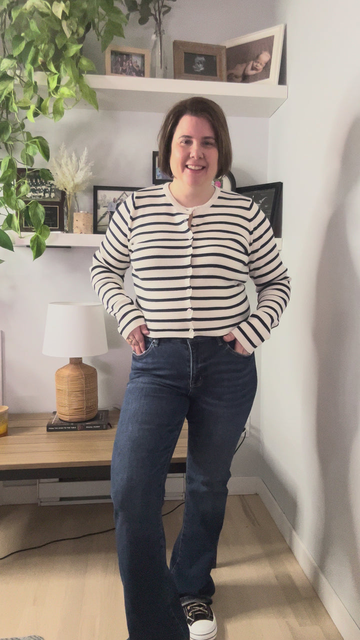 Mica Gabe High Rise Boot Cut Jeans- DARK WASH