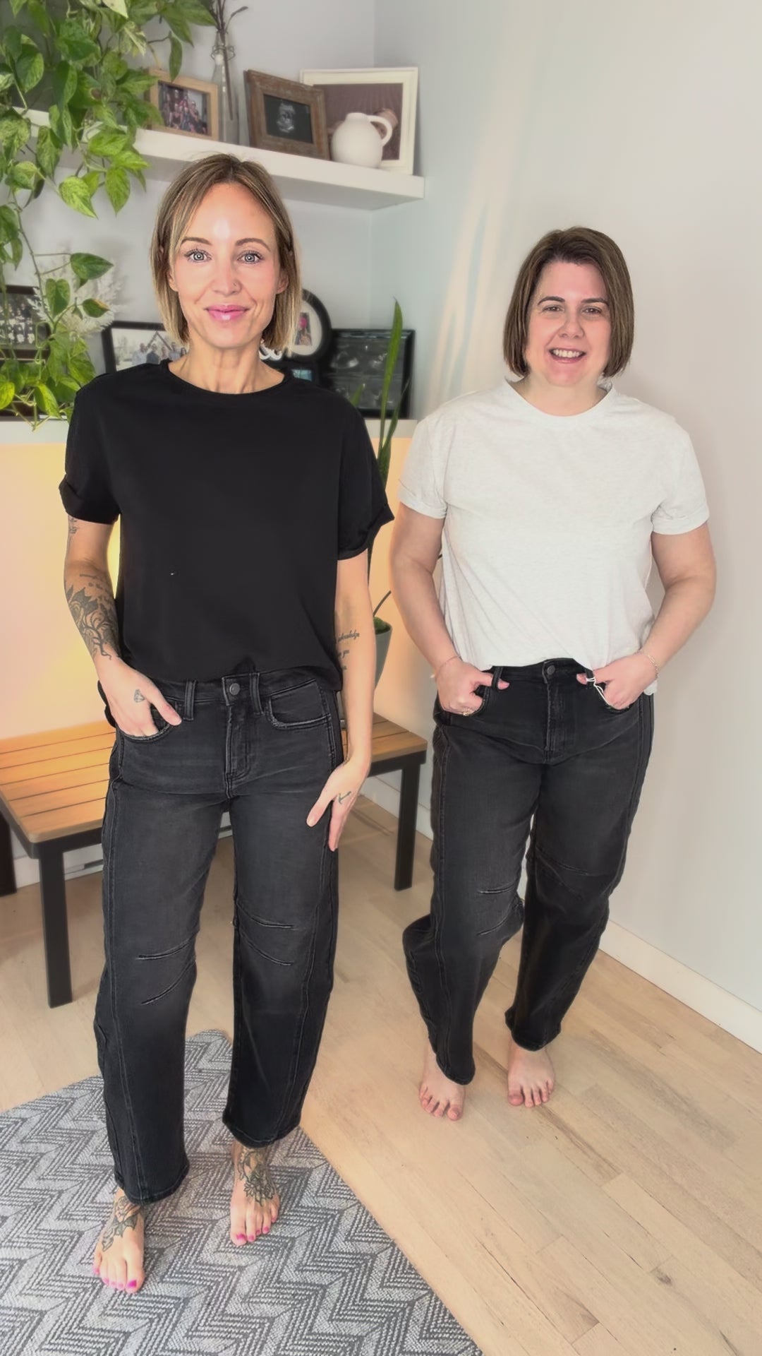 Flying Monkey Pamela High Rise Barrel Jean- WASHED BLACK