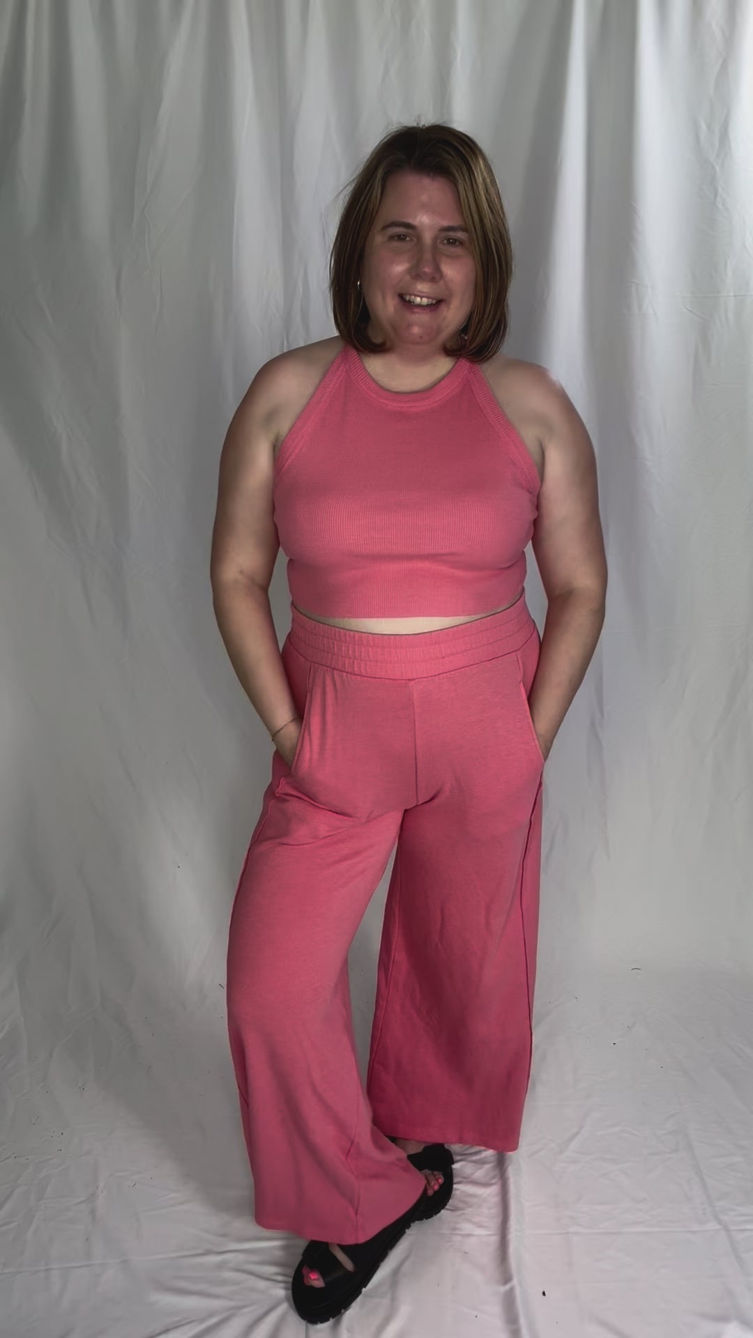 Evangeline Halter Set- BUBBLE PINK-FINAL SALE