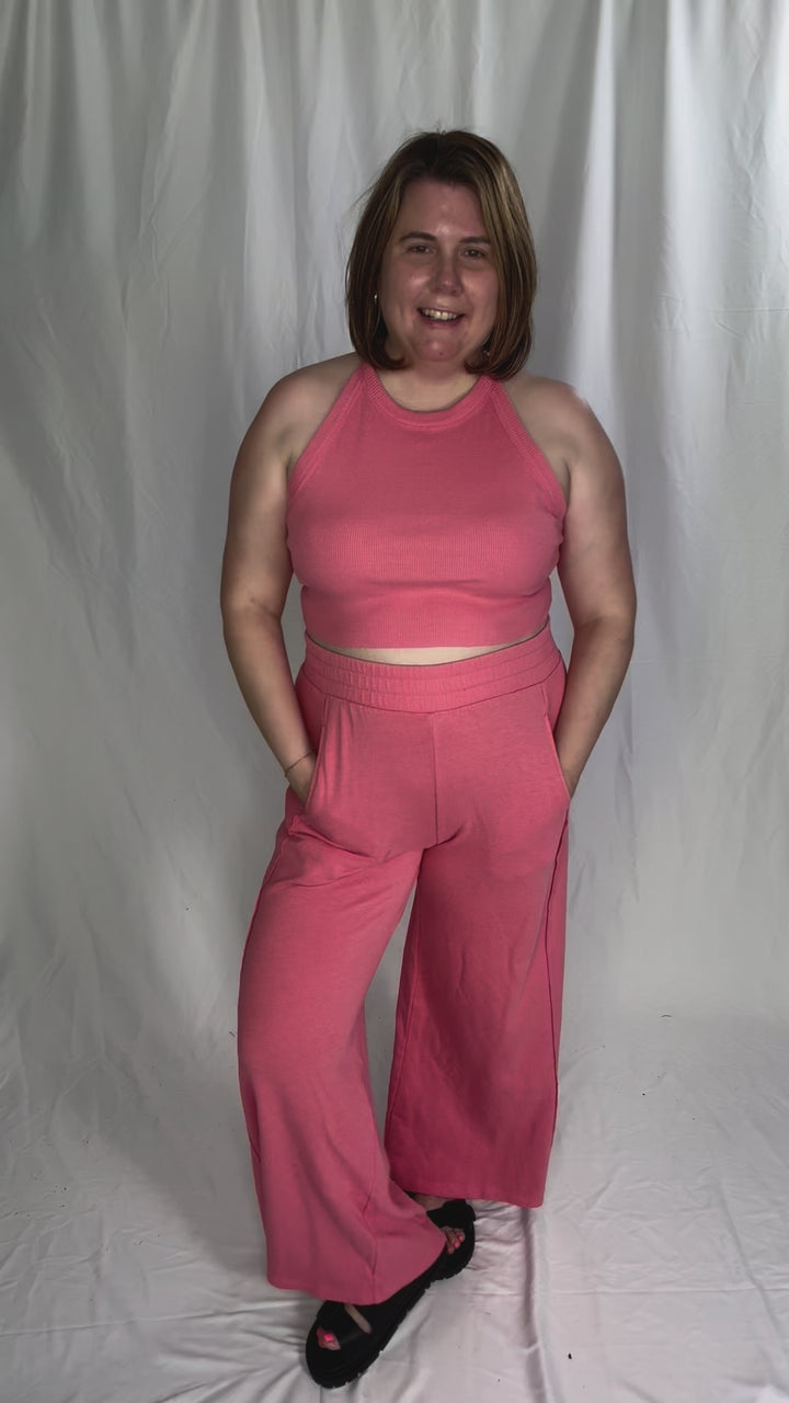 Evangeline Halter Set- BUBBLE PINK-FINAL SALE