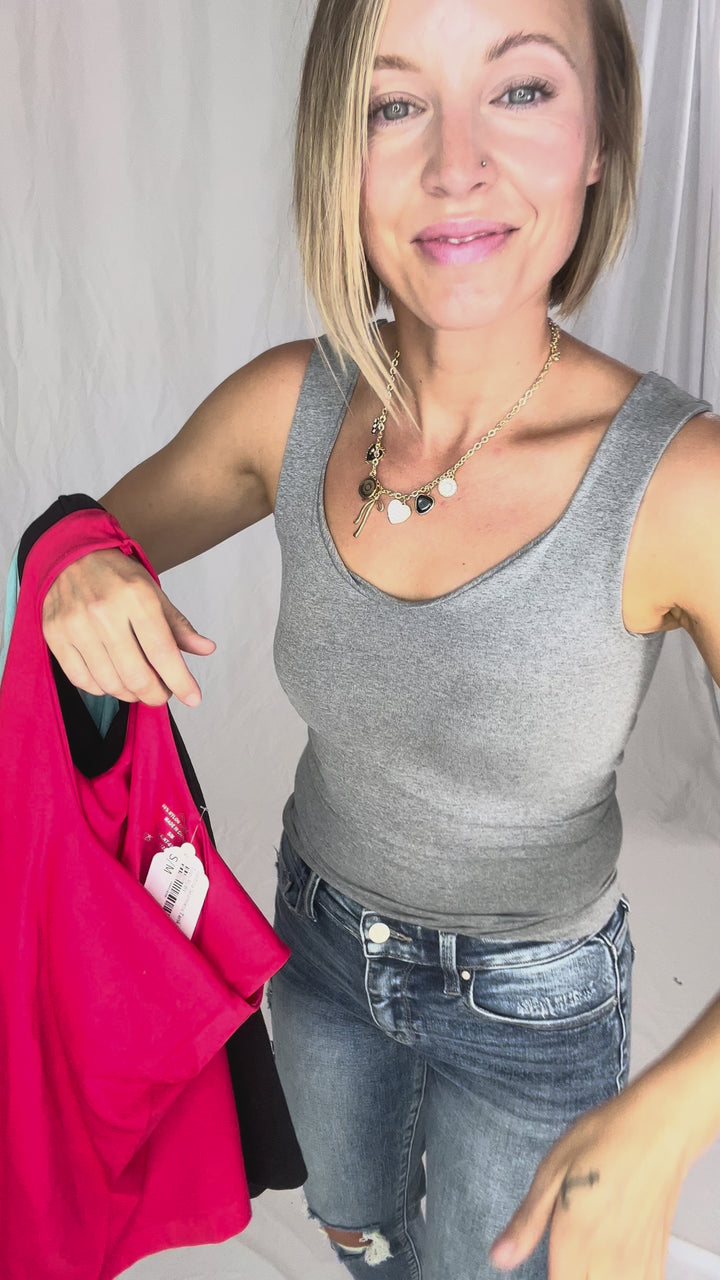 Justina Seamless Tank Top- BLACK
