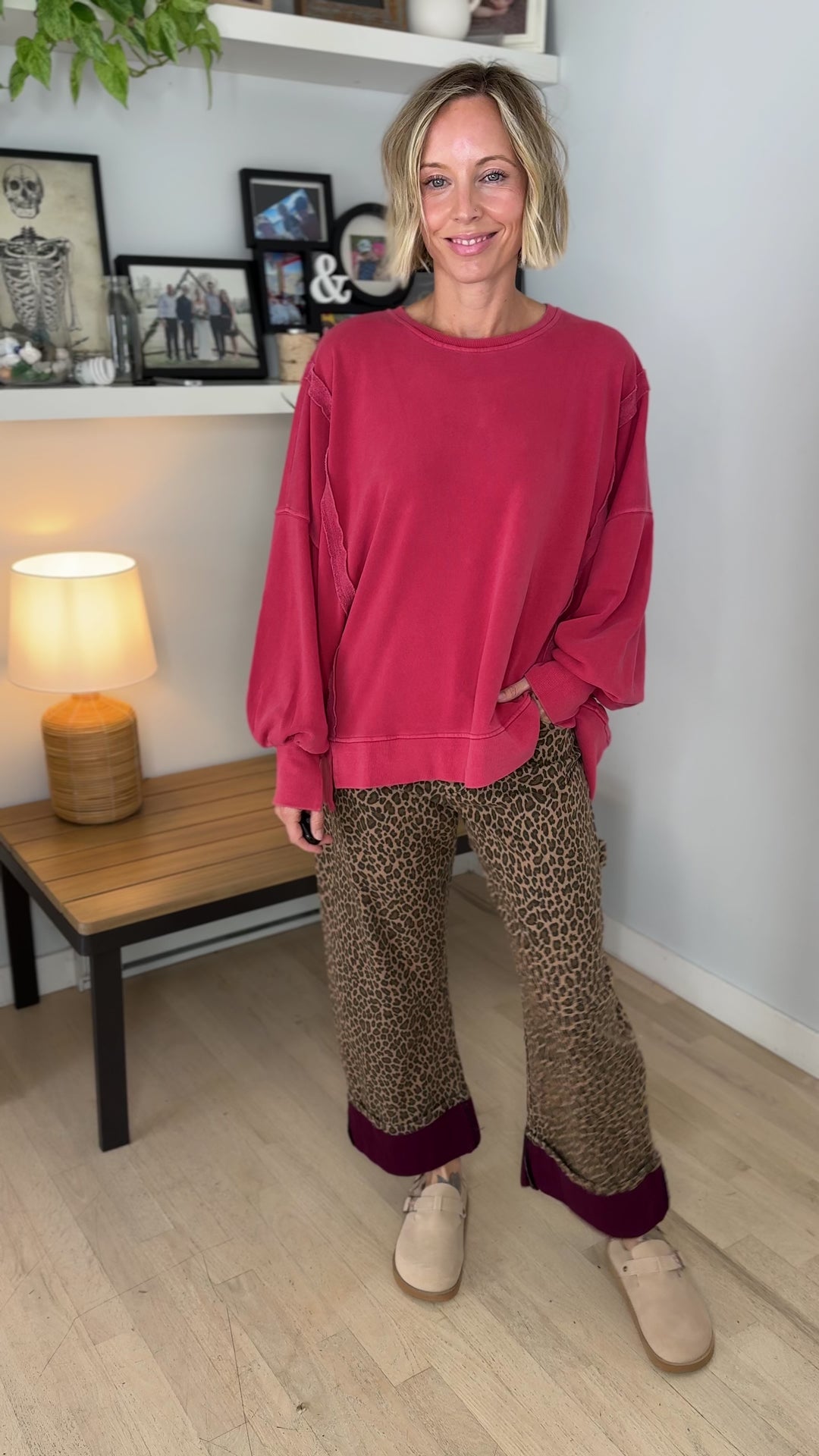 Haven Exposed Seam Pullover- DARK RED