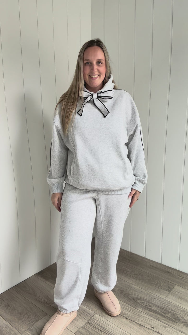 Thistle French Terry Fleece Hoodie- HEATHER GREY/BLACK