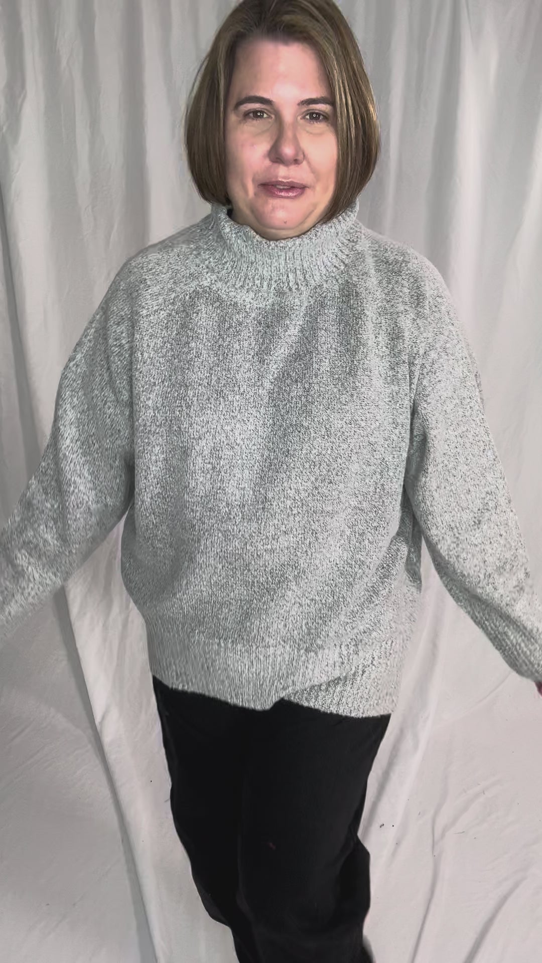 Chalet Turtle Neck Sweater- HEATHER GREY
