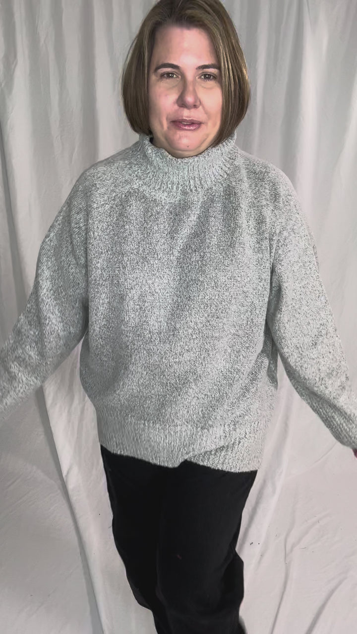Chalet Turtle Neck Sweater- HEATHER GREY