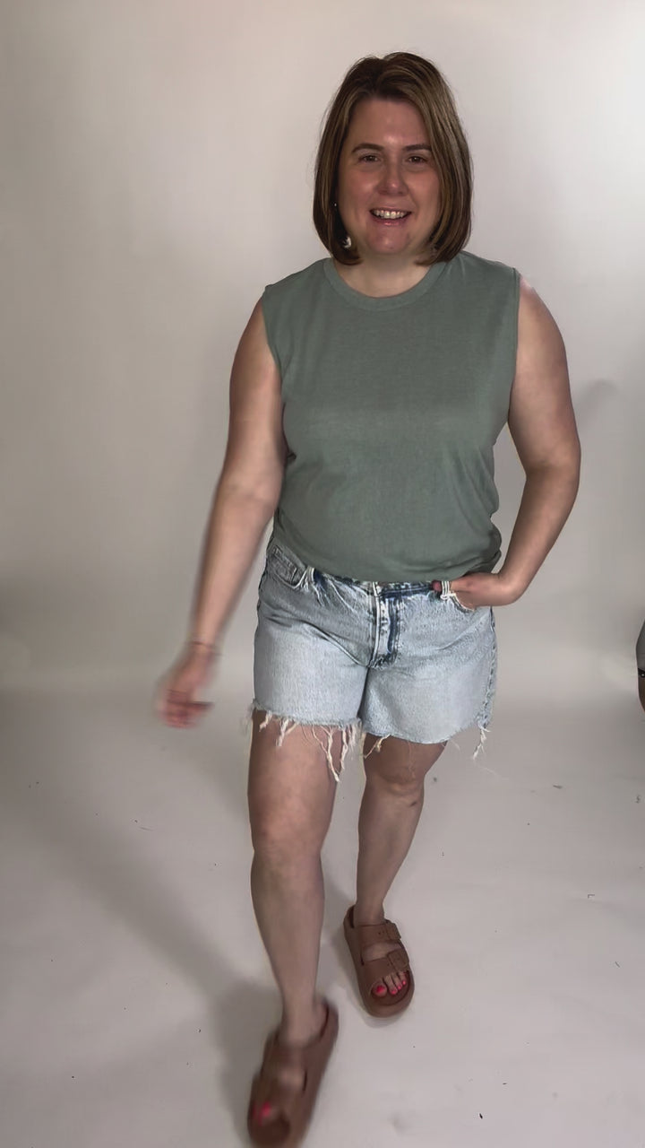 Sierra Slub Knit Tank- OCEAN-FINAL SALE