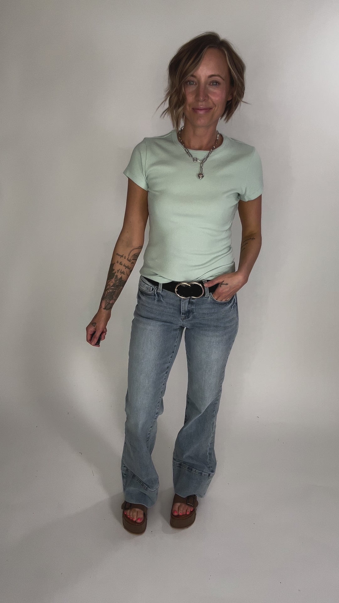Della Ribbed Knit Top- MINT-FINAL SALE