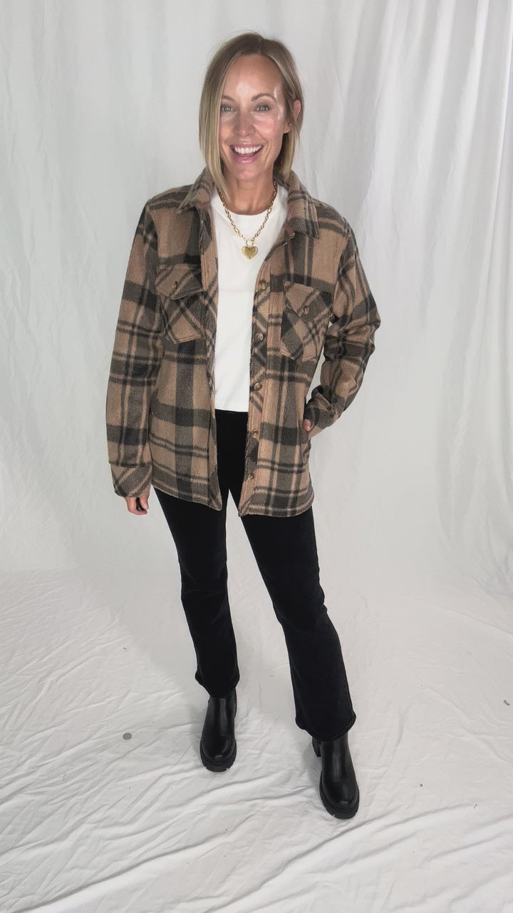 Santa Fe Jacket- PECAN BLACK PLAID