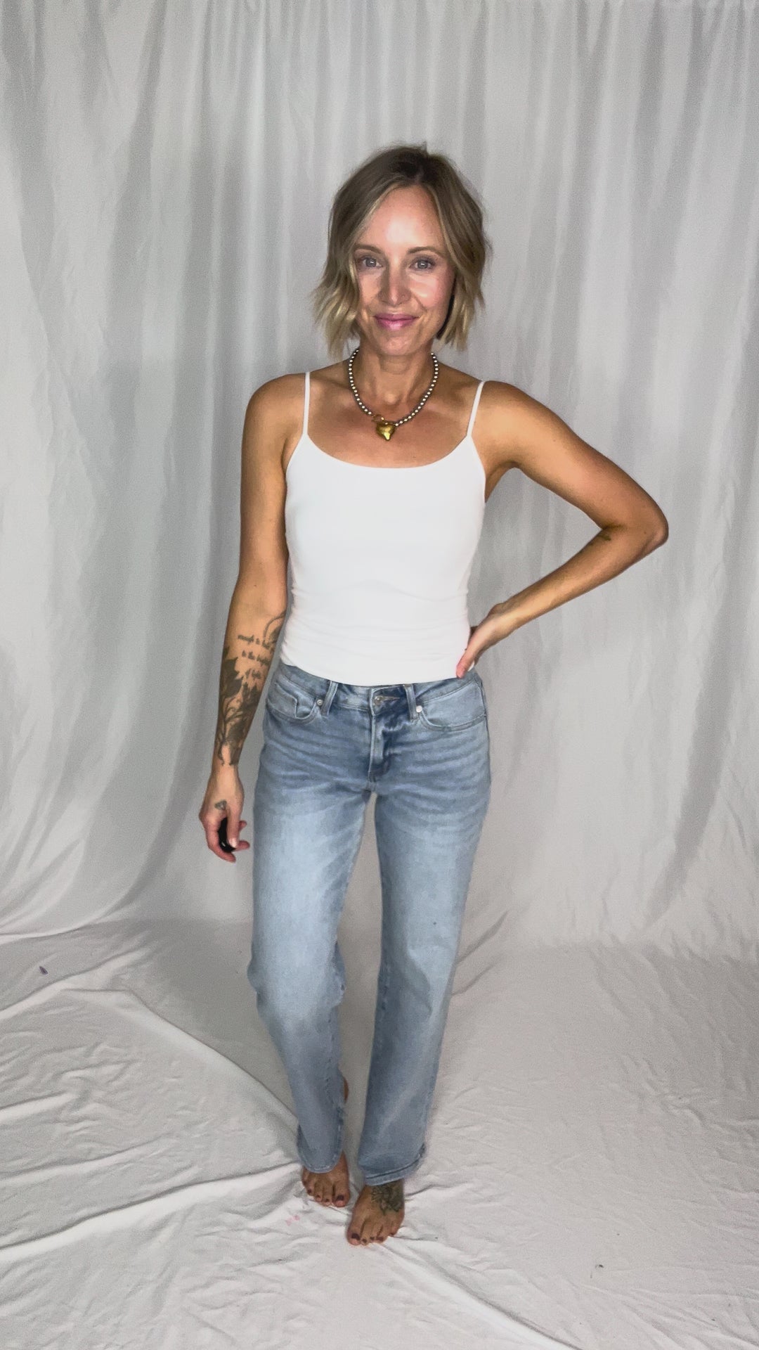 Haven Mid Rise Loose Fit Straight Leg Jean- LIGHT WASH