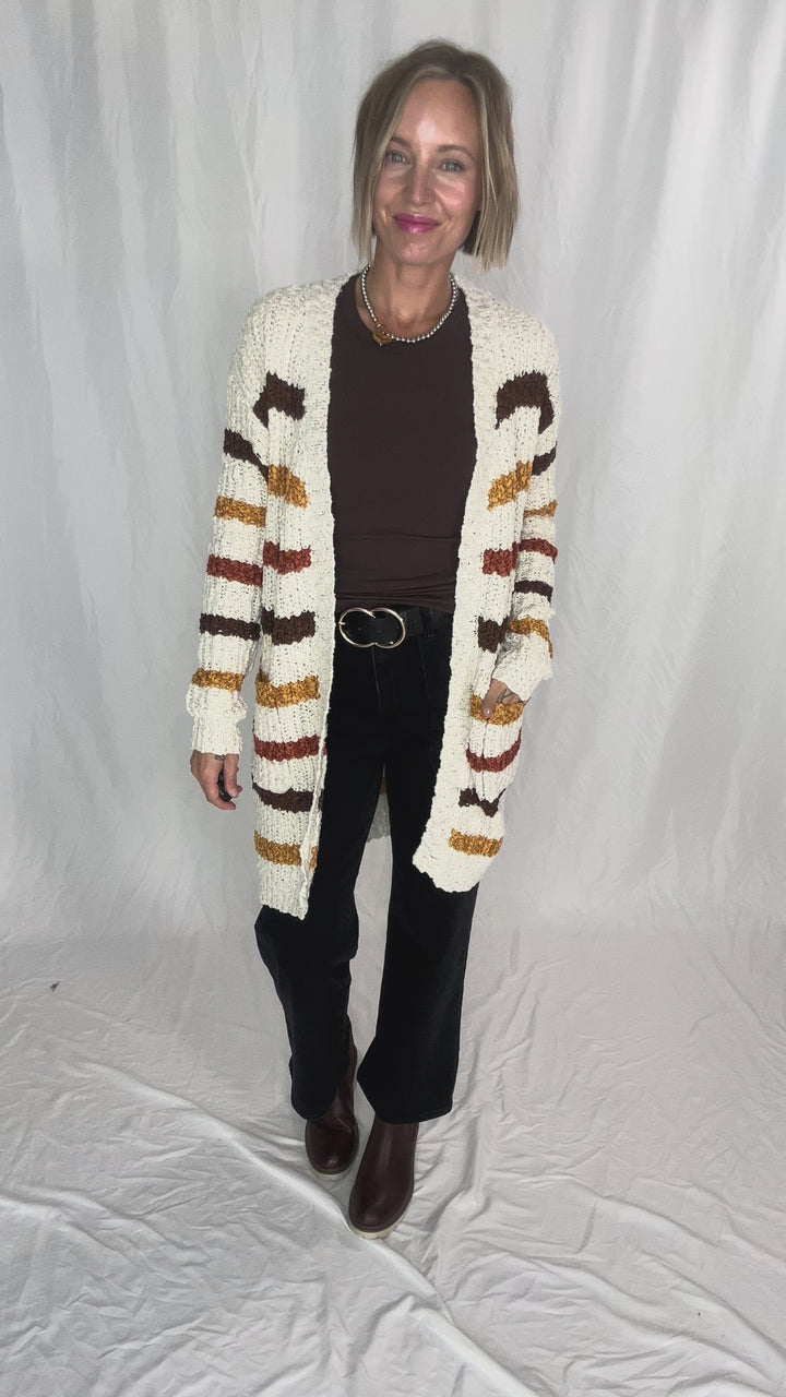 MICHELLE MAE Fall Stripes Cardigan