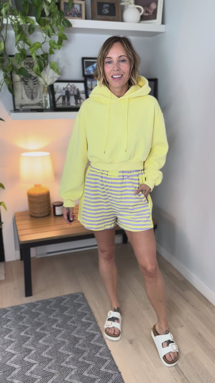 Harbour French Terry Shorts- LAVENDER LEMON