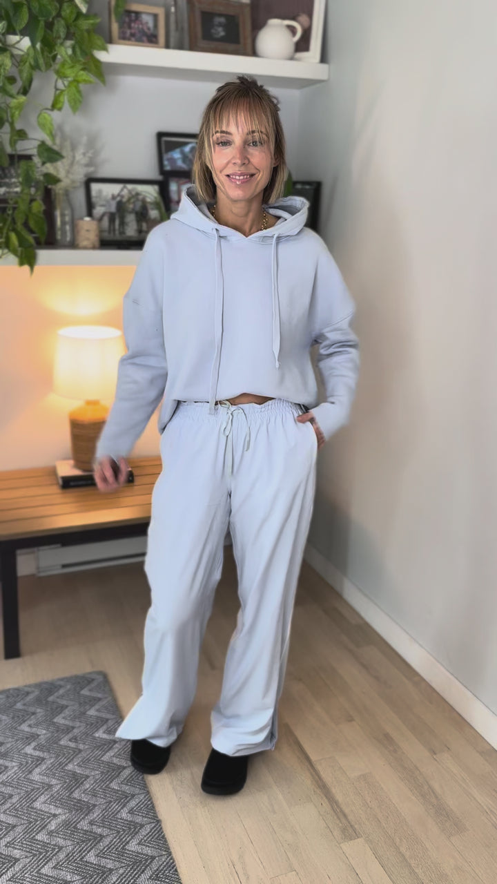 Mono B Malibu Soft Cotton Hoodie- HALOGEN BLUE