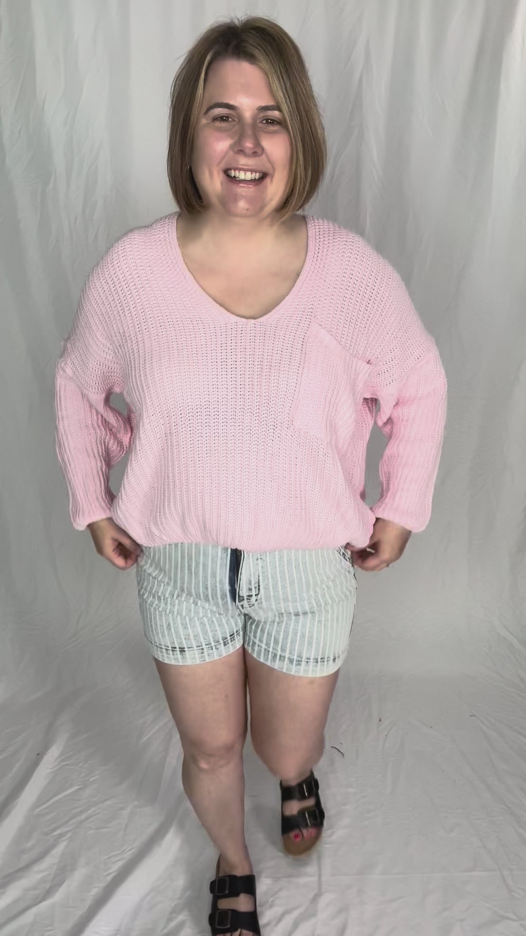 Taiyo Cable Knit Sweater- LIGHT PINK