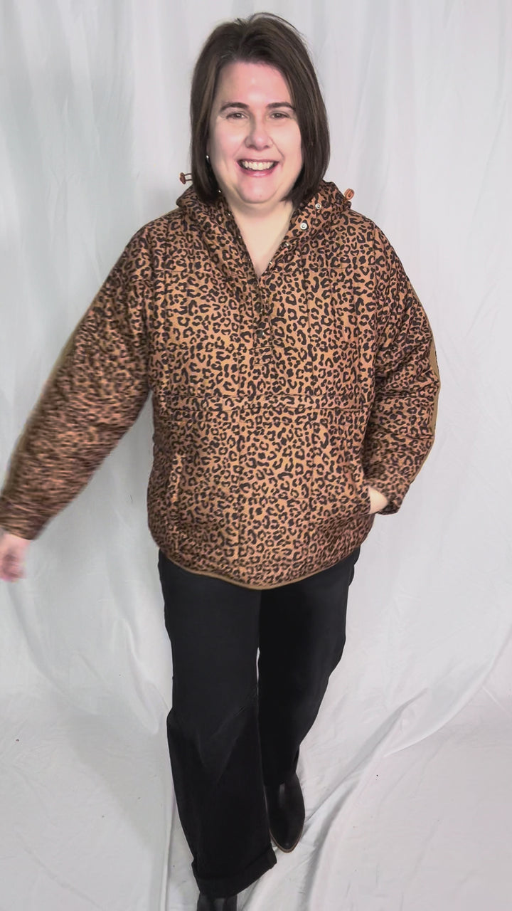 Peyton Oversized Puffer Jacket- CHEETAH