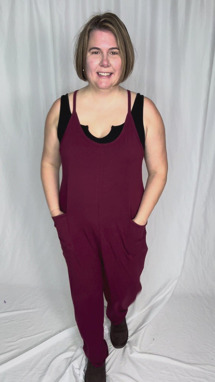 Luxe Lounge Jumpsuit- WINE