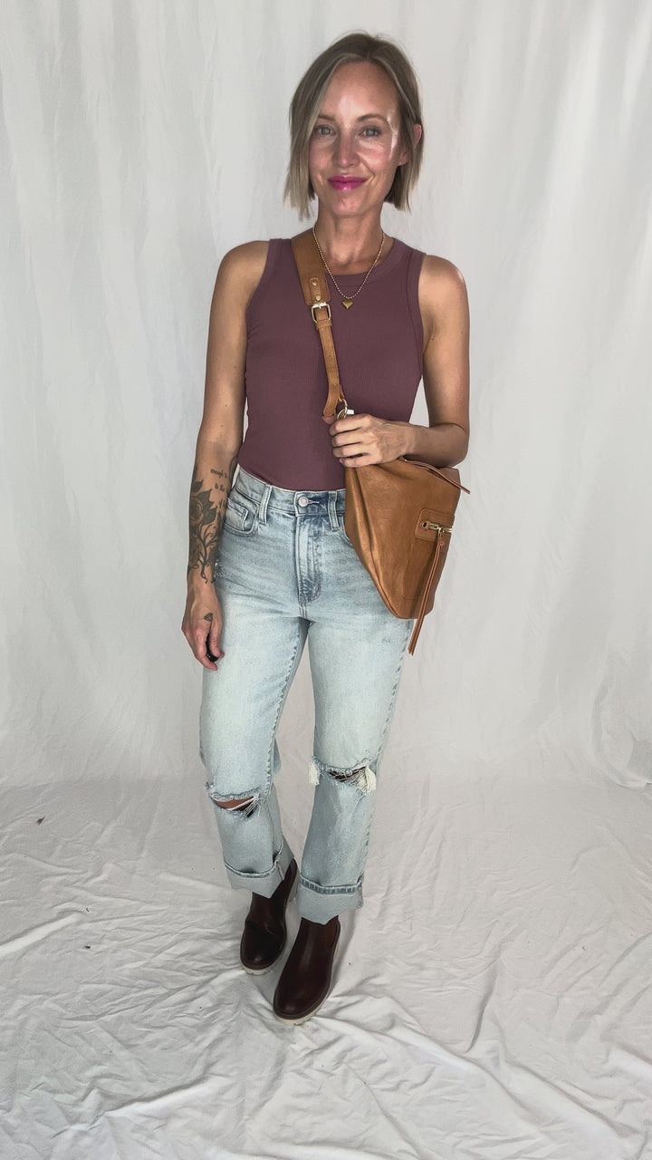 Leigh Crossbody Bag- CARAMEL