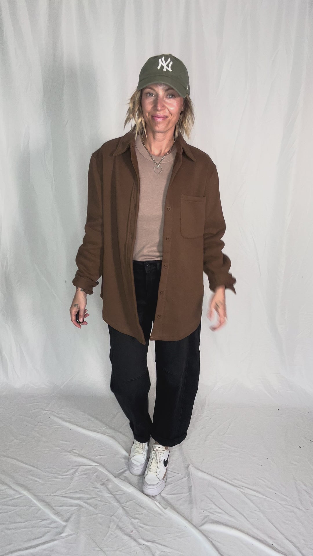 Tayler Fleece Shacket- BROWN