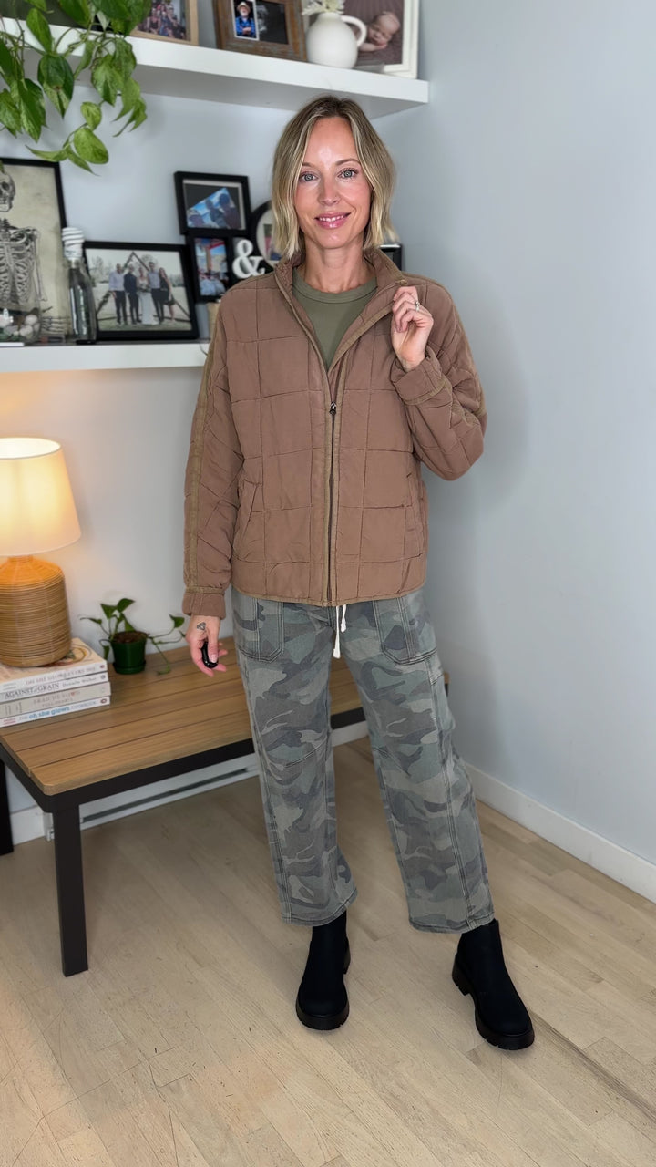 Catherine Soft Quilted Jacket- TAN