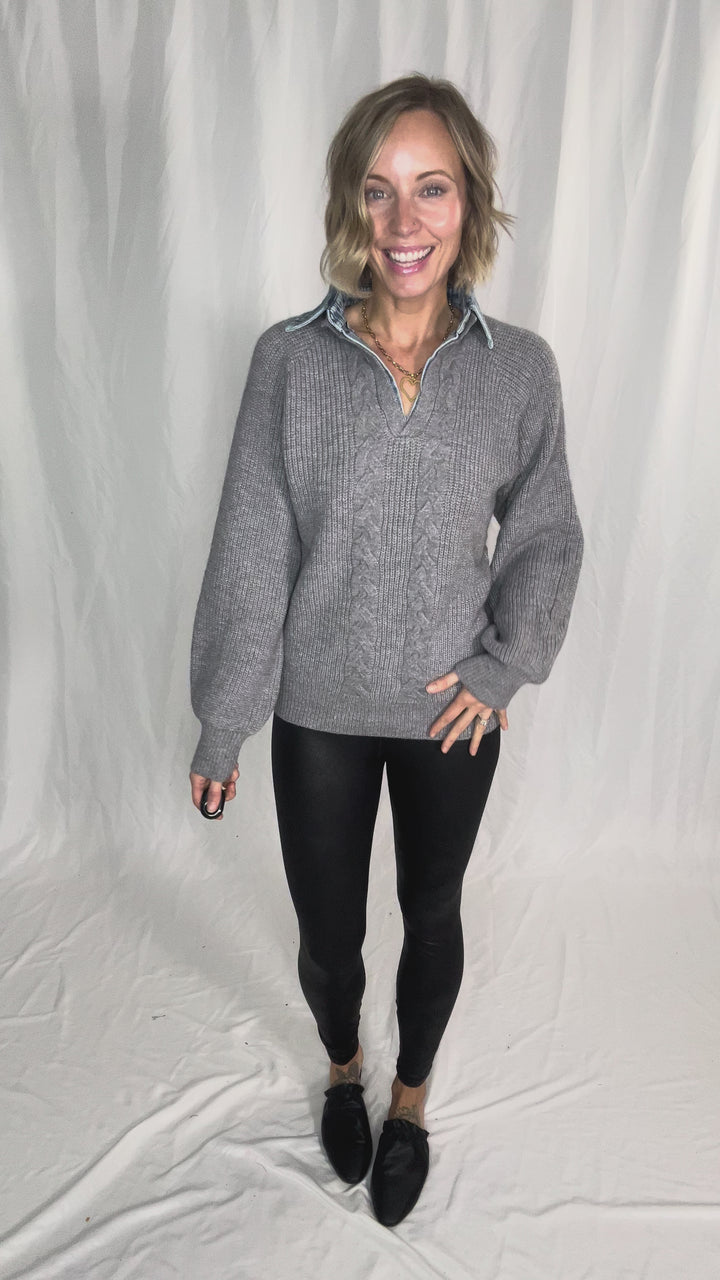 Frostbite Denim Collar Sweater