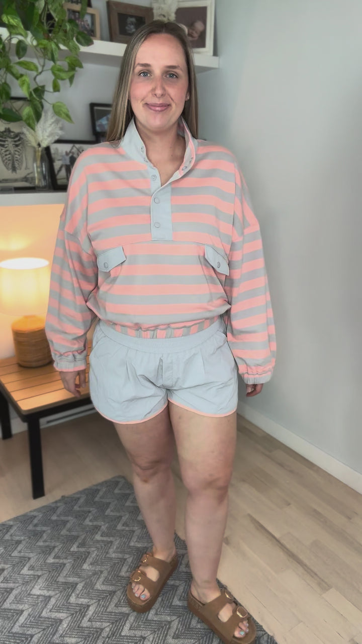 Soraya Active Shorts- GREY/SALMON