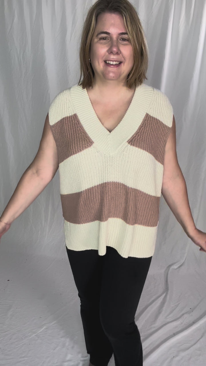 Lemi Oversized Knit Sweater Vest