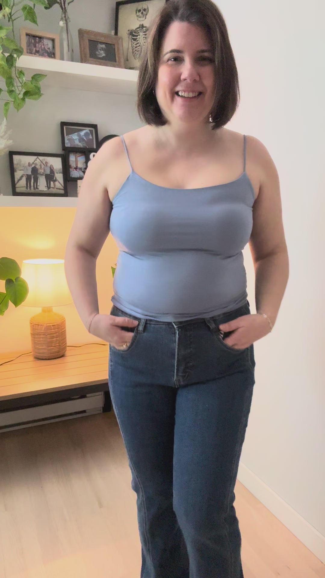 Sheri Basic Solid Cami- DENIM BLUE